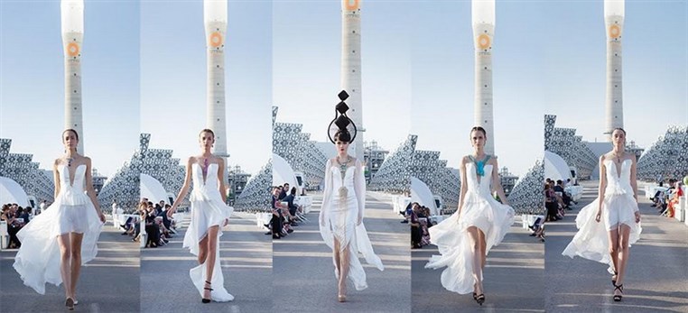 Jessica Minh Anh successfully transformed Spanish solar plant into the world’s newest catwalk despite unexpected weather
